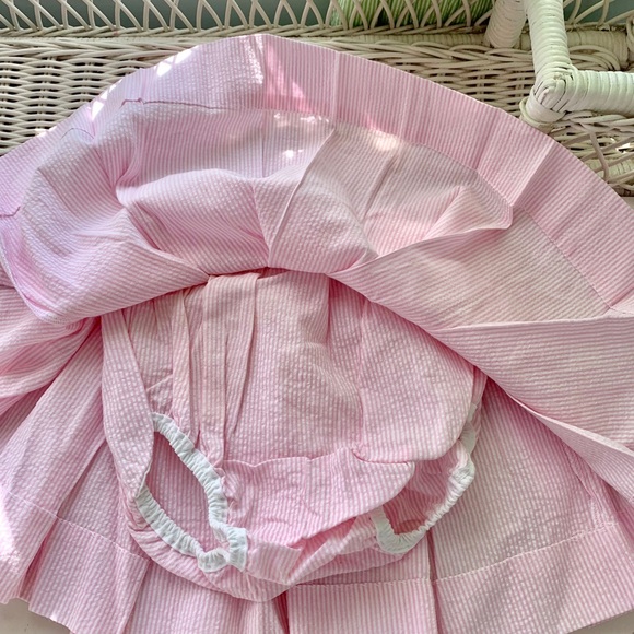 Girls Pink Seersucker Skort - Size 10 - Picture 2 of 4
